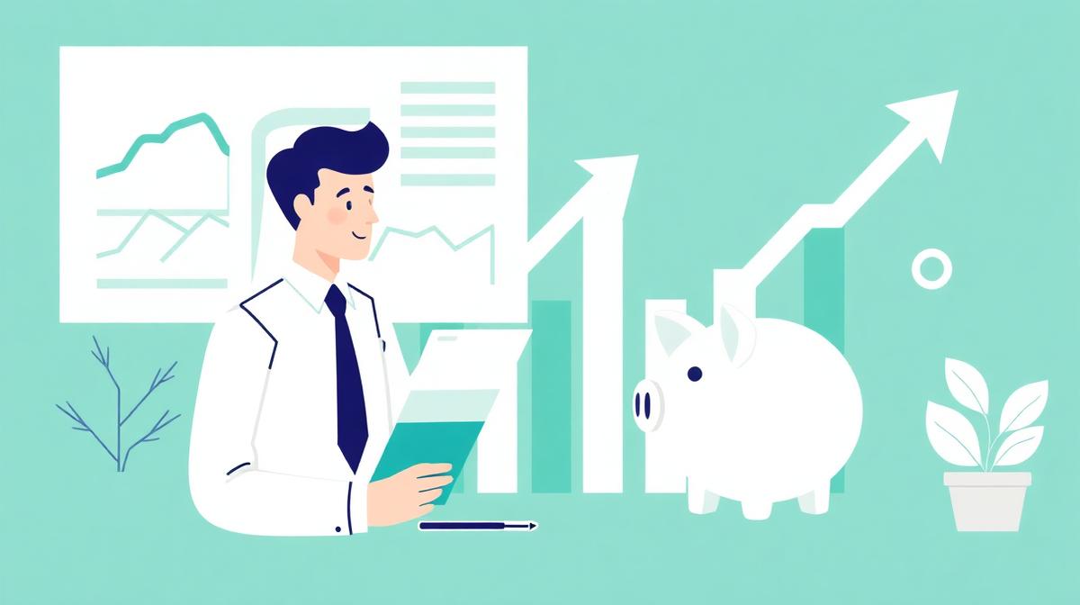 Boekhouder die financiële groeigrafieken analyseert
